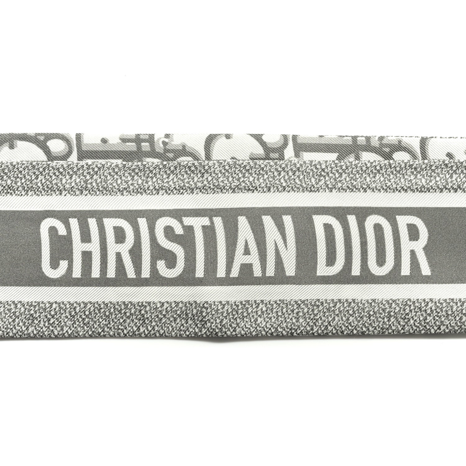 Christian Dior Silk Oblique Mitzah Scarf Grey 3 of 4