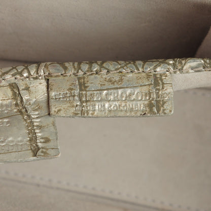 Nancy Gonzalez Metallic Crocodile Foldover Clutch Silver 7 of 7
