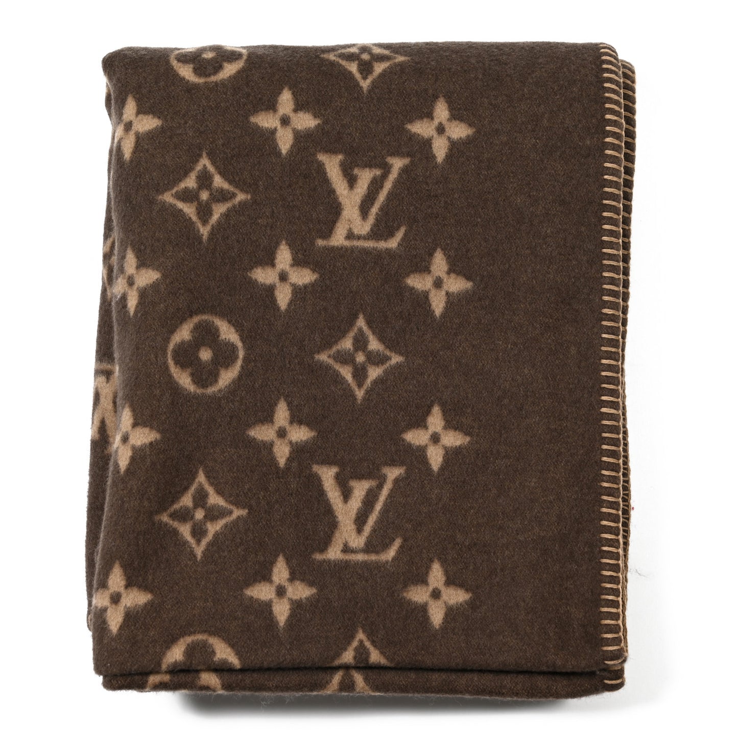 Wool Cashmere Neo Monogram Blanket Marron