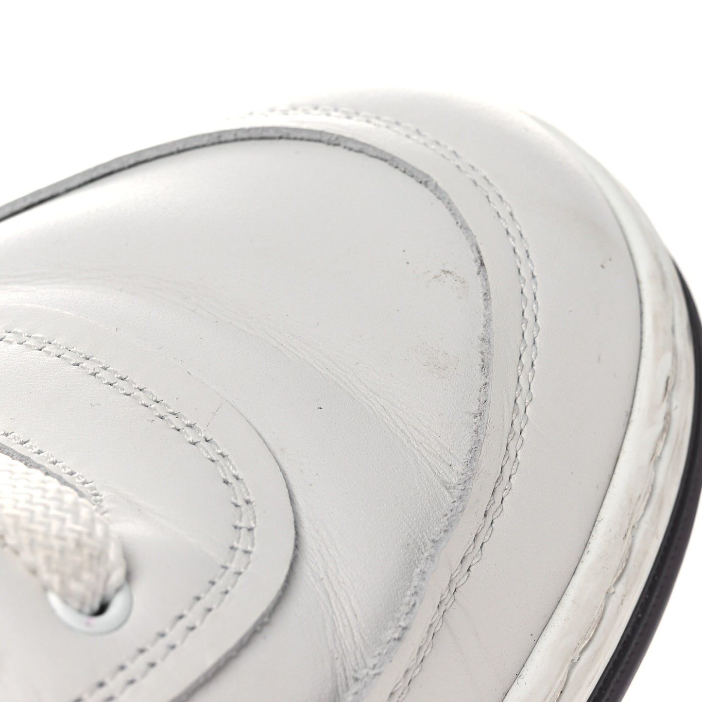 Calfskin CC Womens Sneakers 38 White Black