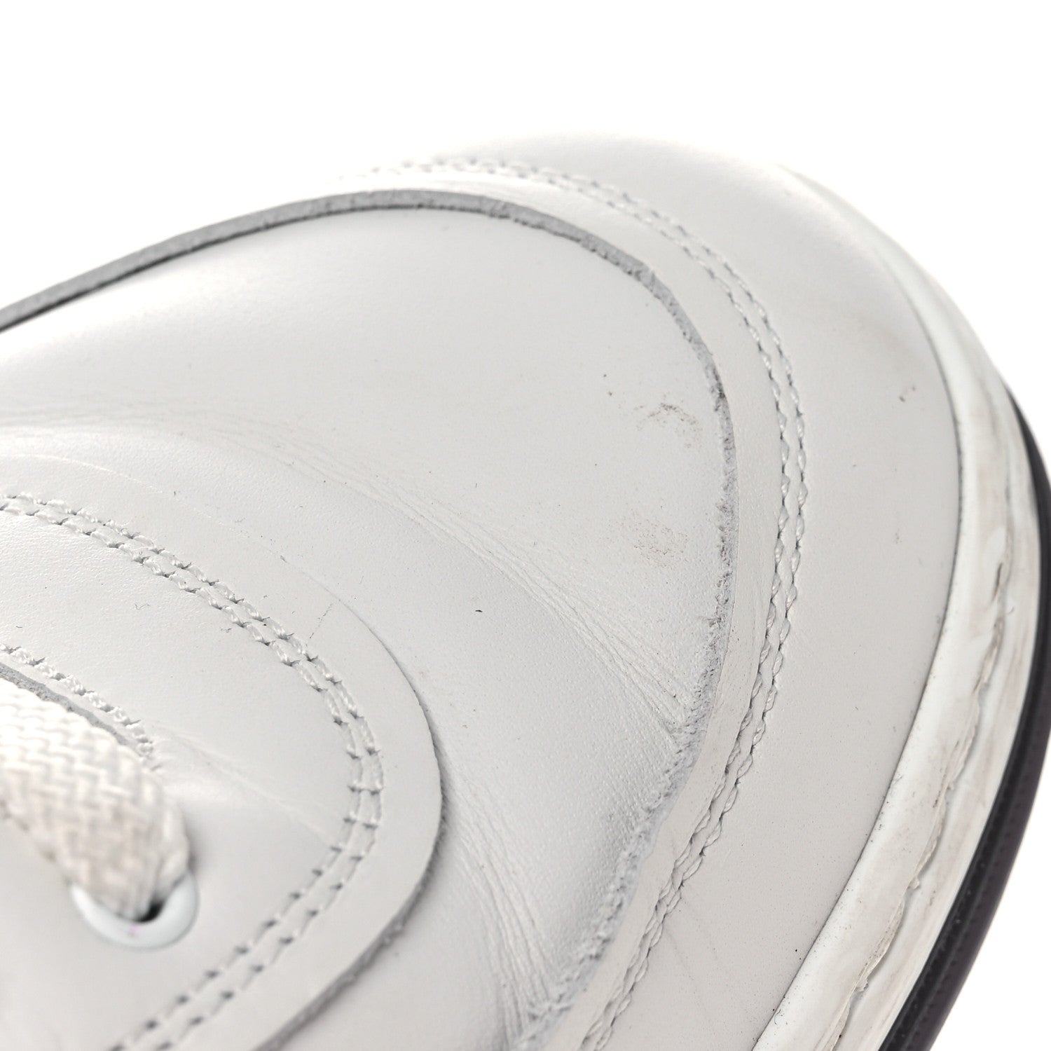Chanel Calfskin CC Womens Sneakers 38 White Black 11 of 13
