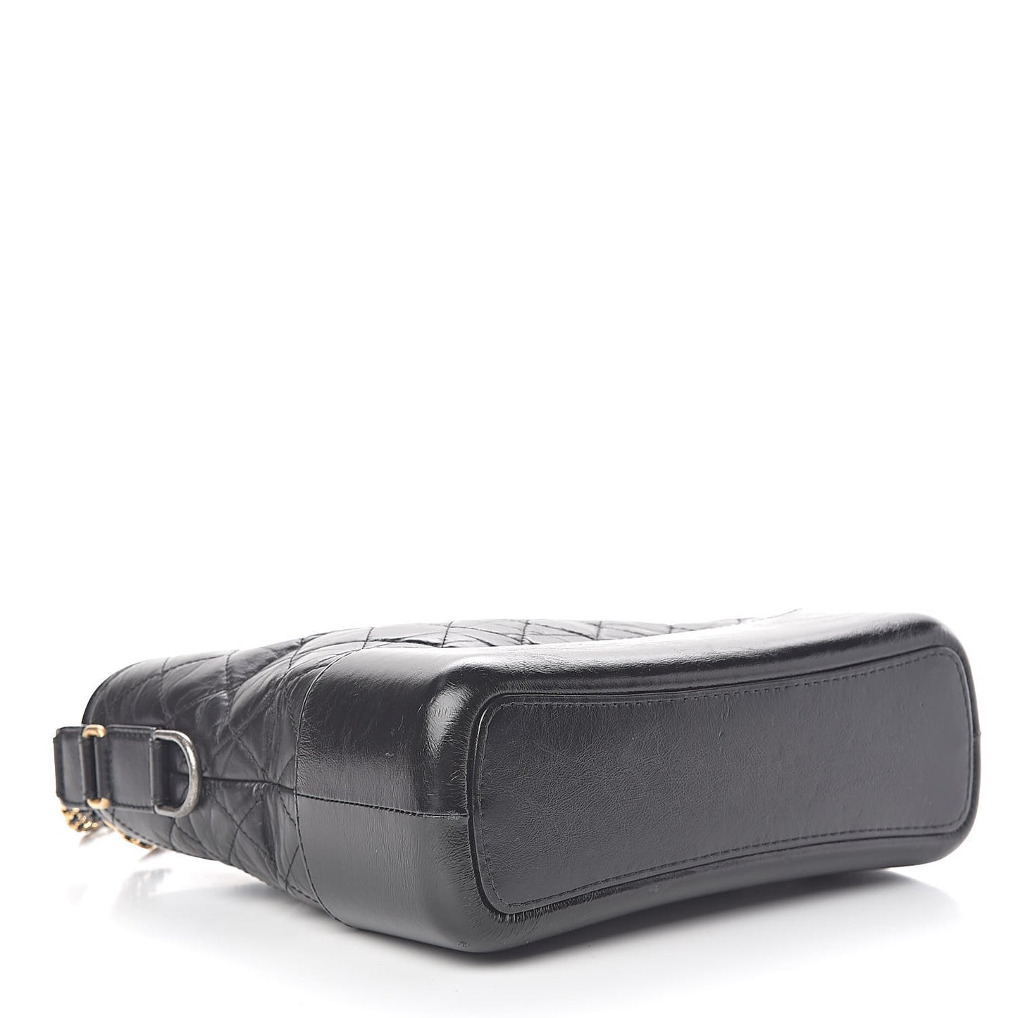 Aged Calfskin Quilted Medium Gabrielle Hobo Black