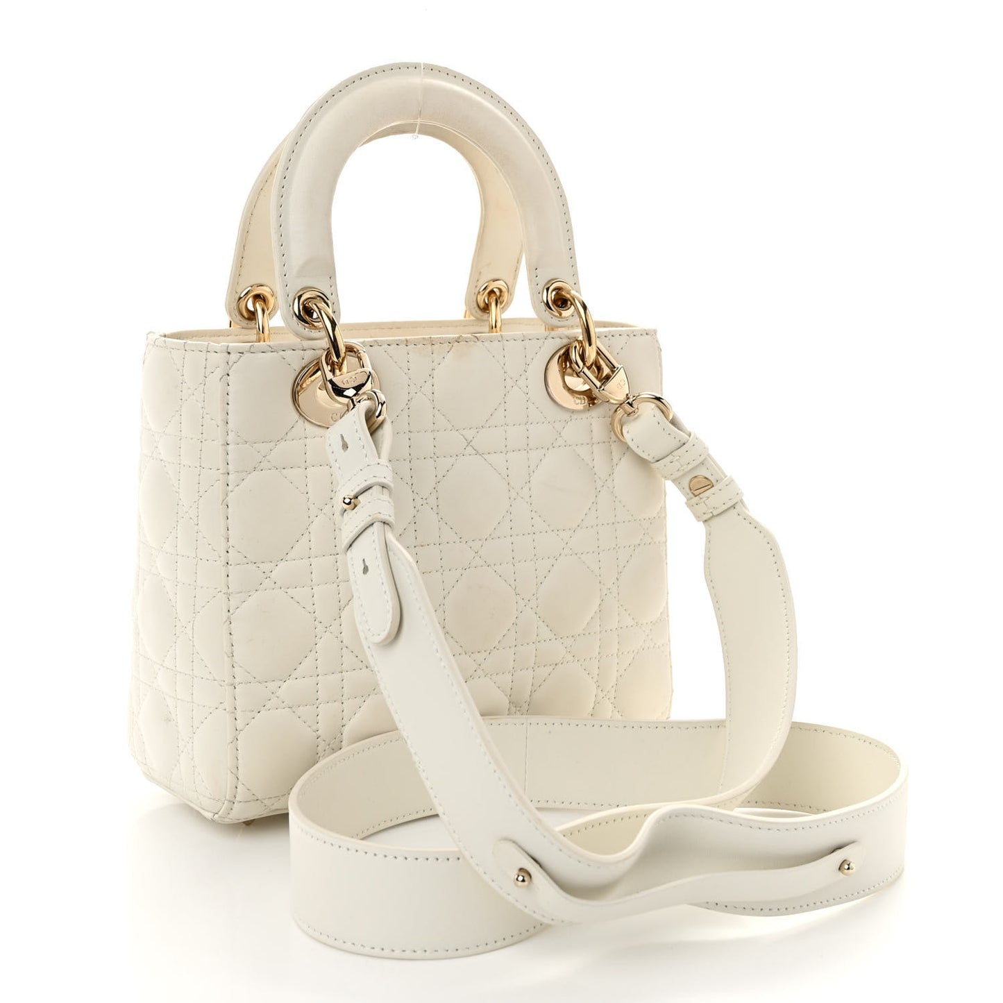 Lambskin Cannage Small My ABCDior Lady Dior White