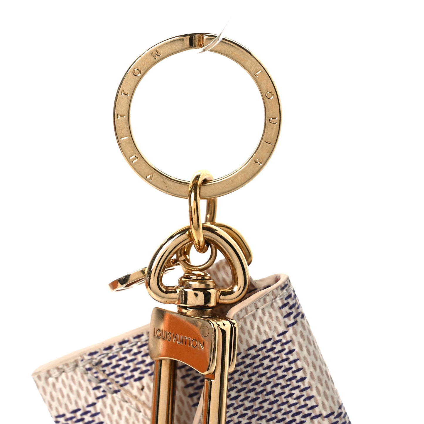 Damier Azur Kirigami Pouch Bag Charm Key Holder