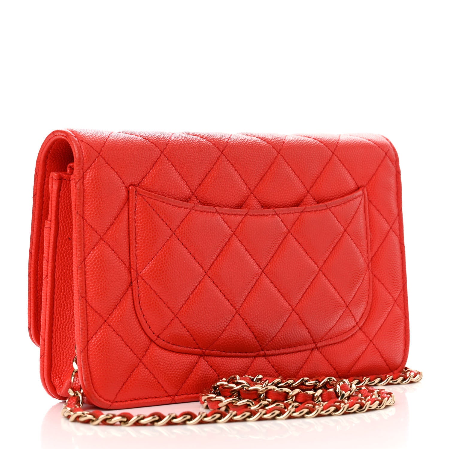 Chanel Caviar Quilted Wallet On Chain WOC Red 3 of 15