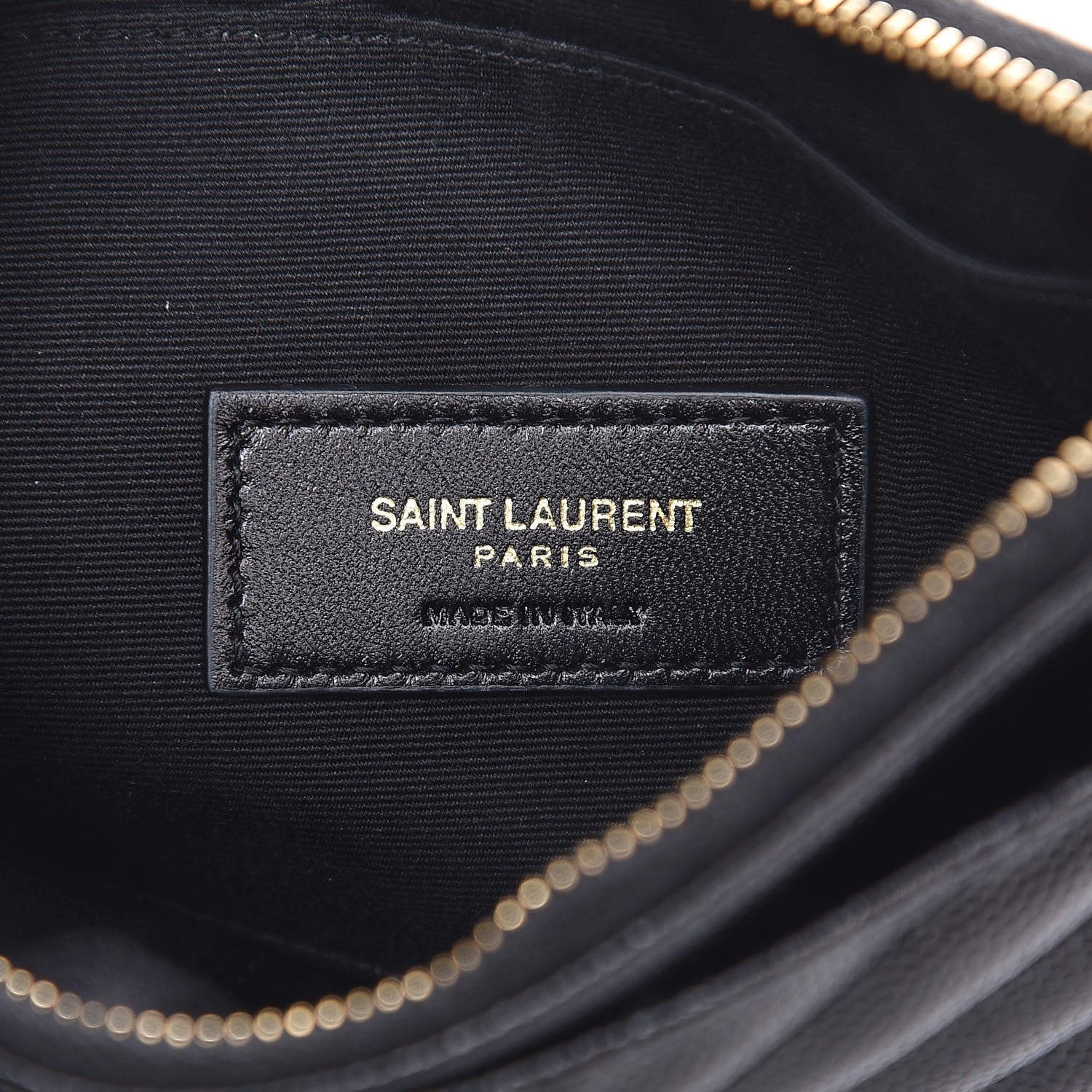 Saint Laurent Grain De Poudre Chevron Monogram Bill Pouch Black 6 of 8