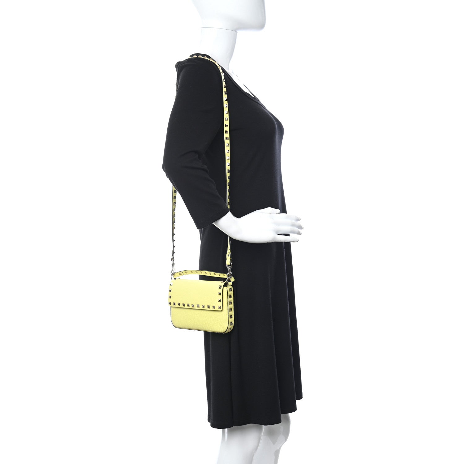 Valentino Garavani Grainy Calfskin Rockstud Crossbody Pouch Lime Sorbet 2 of 9