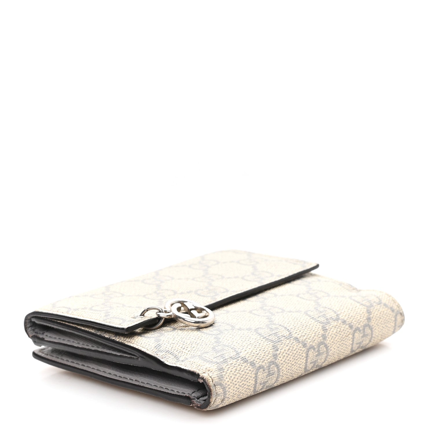 Gucci GG Supreme Monogram GG Pierce French Flap Wallet Ecru Grigio 4 of 10