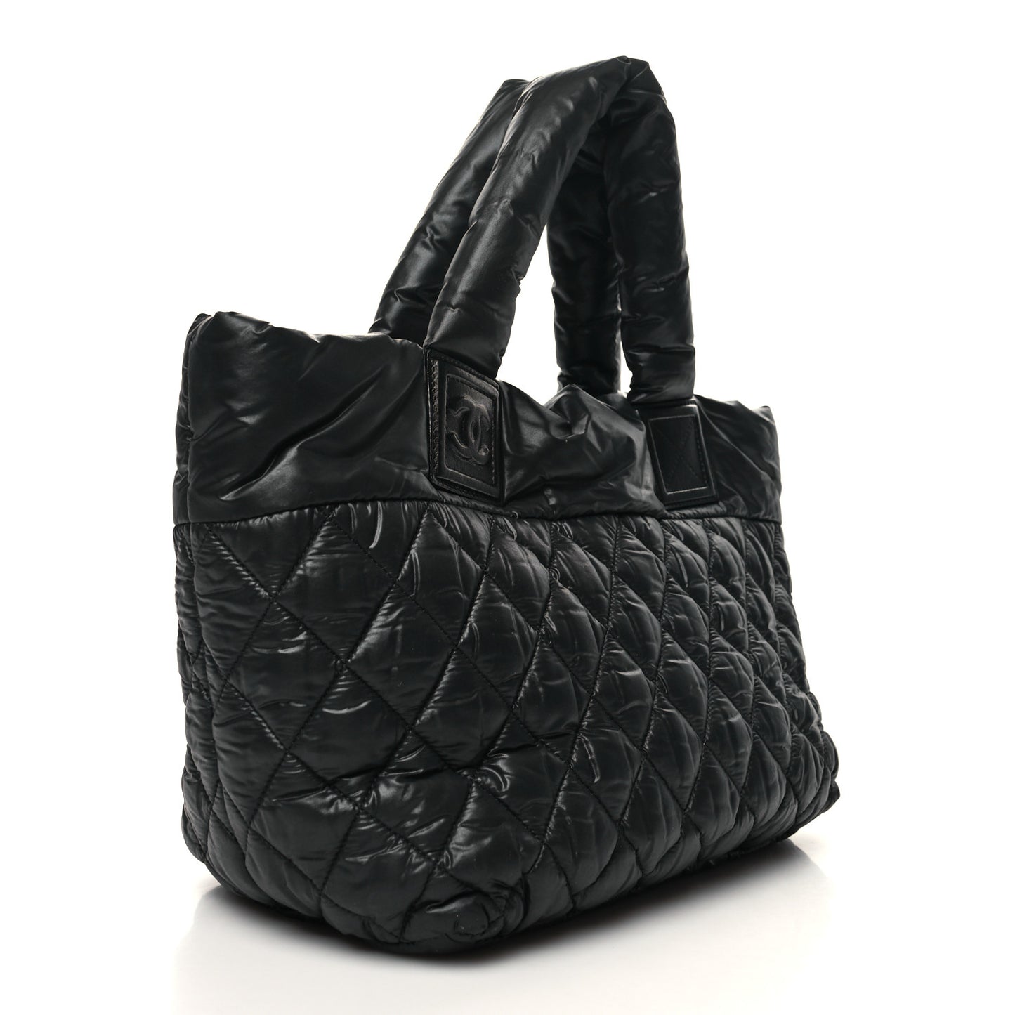 Nylon Quilted Small Coco Cocoon Tote Black