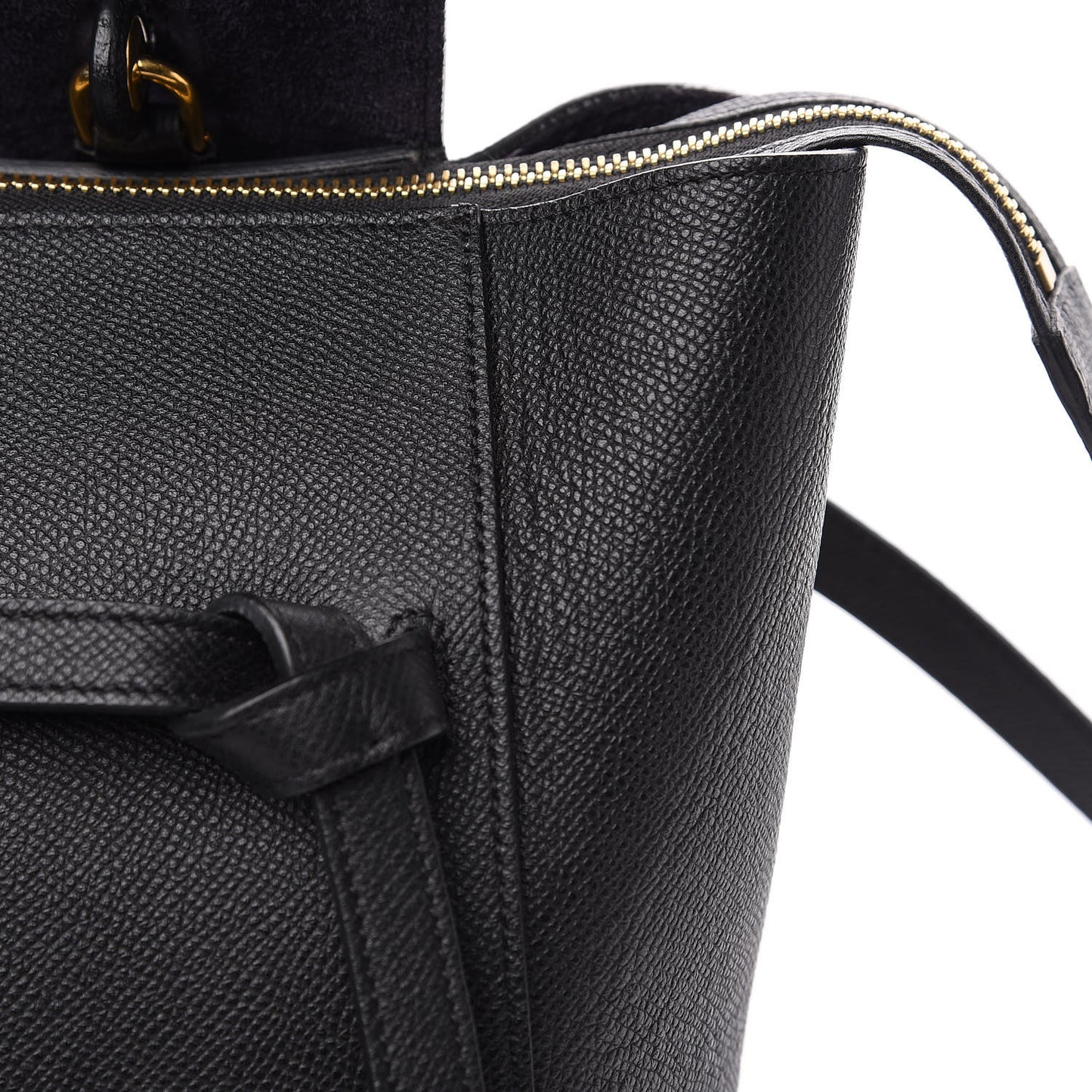 Grained Calfskin Mini Belt Bag Black