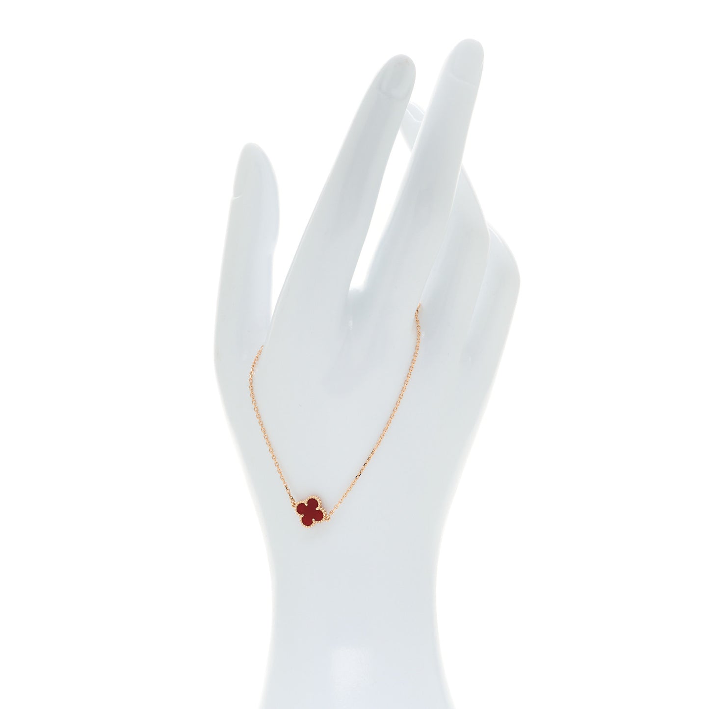 18K Rose Gold Carnelian Sweet Alhambra Bracelet