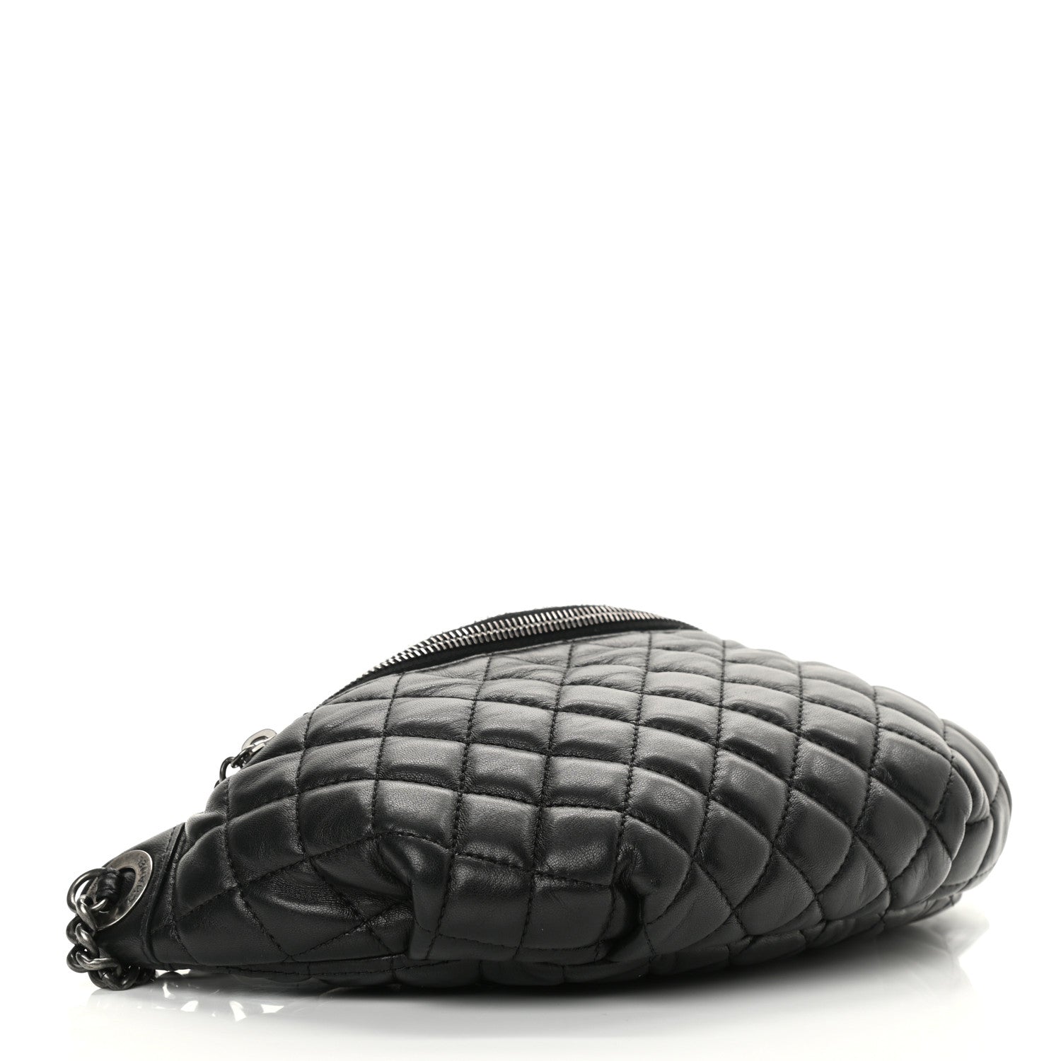 Chanel Lambskin Quilted Banane Waist Bag Fanny Pack Black 5 of 12