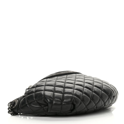 Chanel Lambskin Quilted Banane Waist Bag Fanny Pack Black 5 of 12