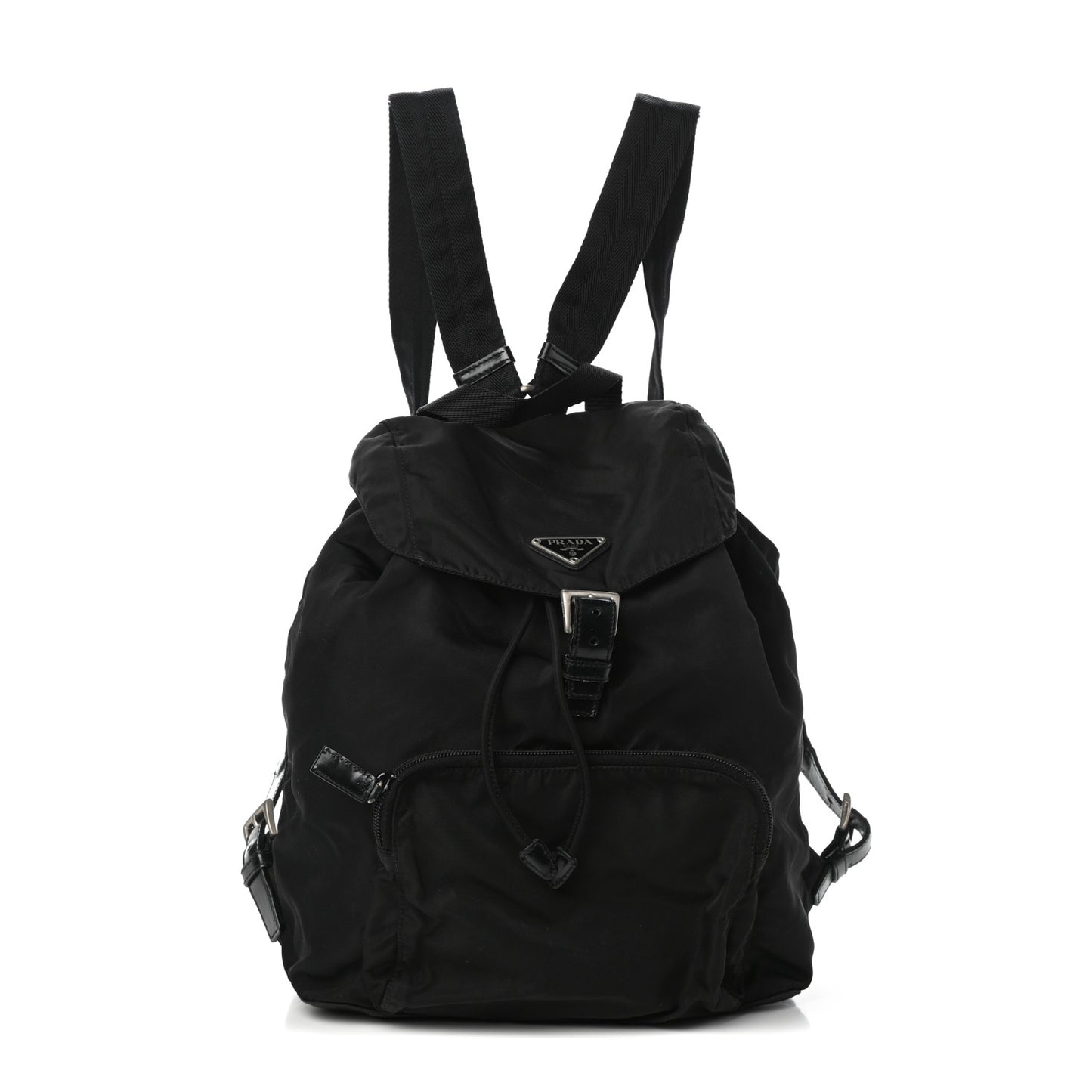 Nylon Vela Medium Cinch Backpack Black