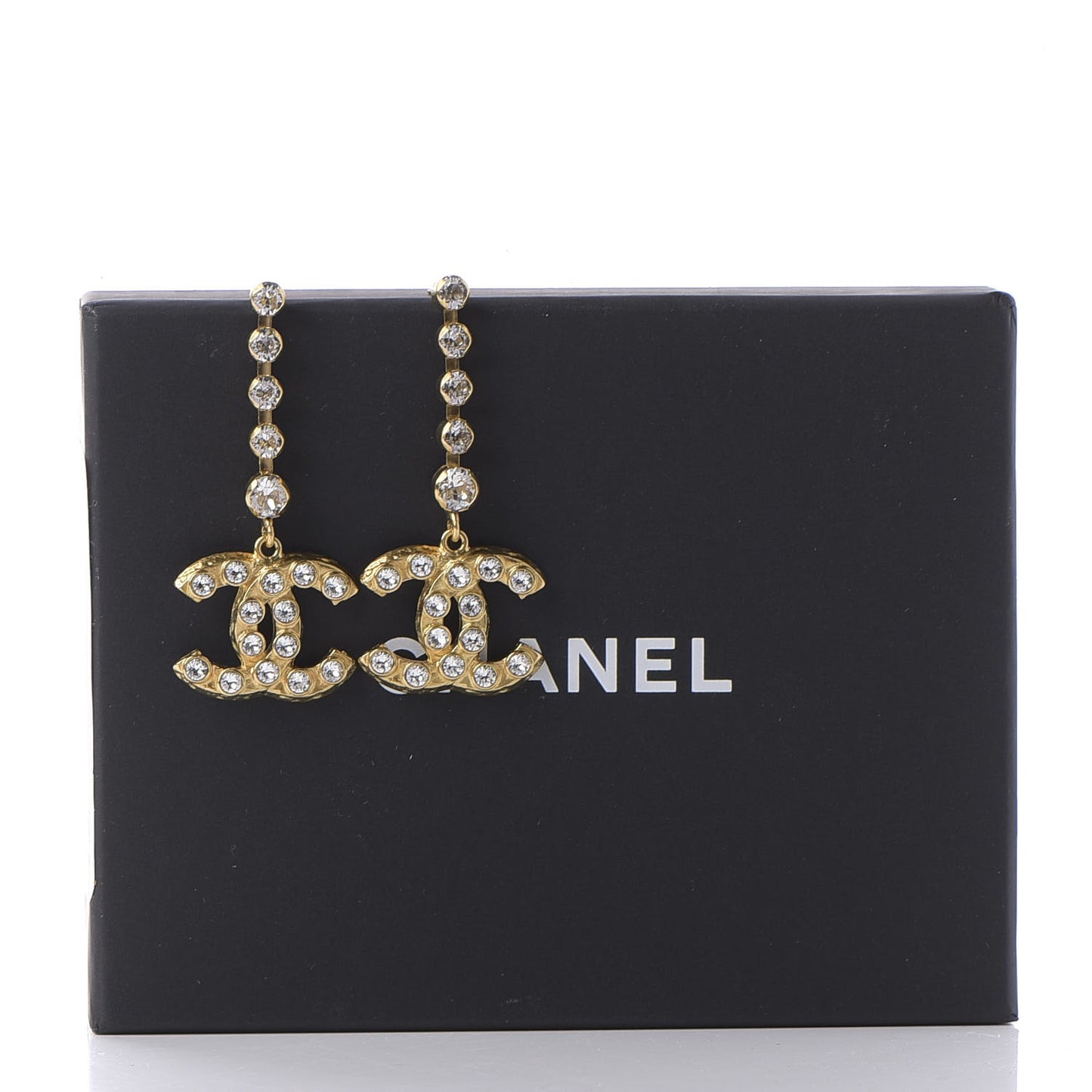 CC Crystal Drop Earrings Gold