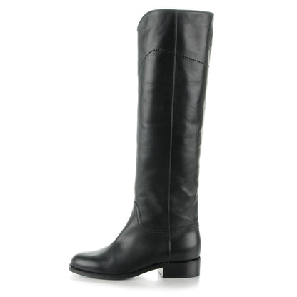 Chanel Calfskin Ascot Riding Boots 35.5 Black 1 of 6
