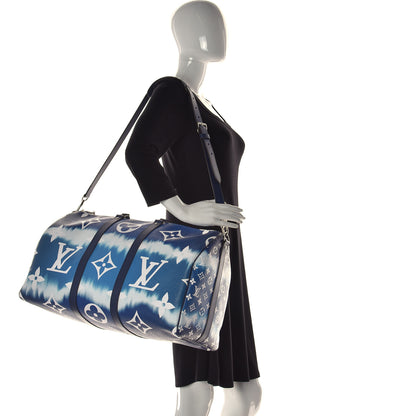 Louis Vuitton Monogram Escale Keepall Bandouliere 50 Blue 2 of 8