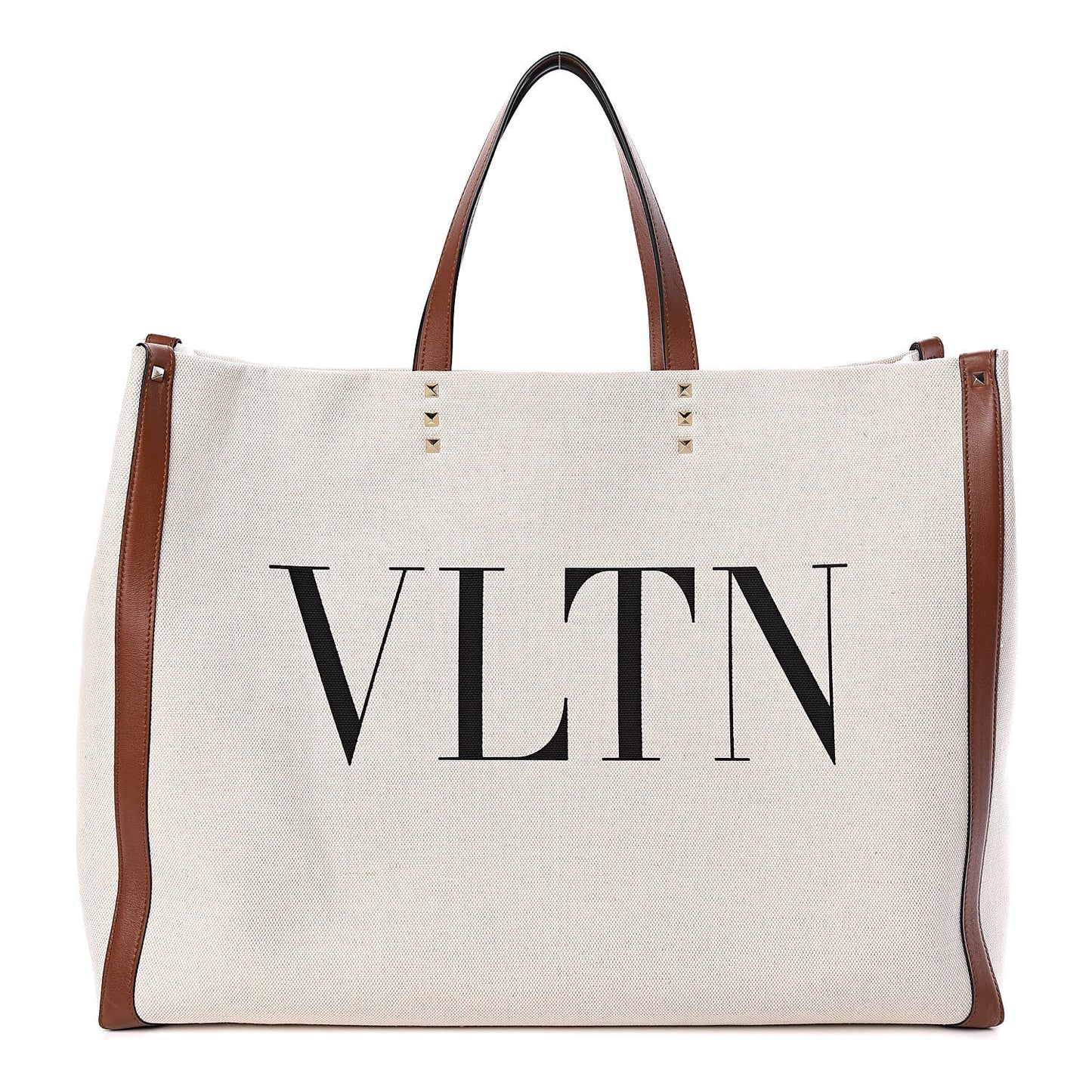 Canvas VLTN Print Large Tote Natural
