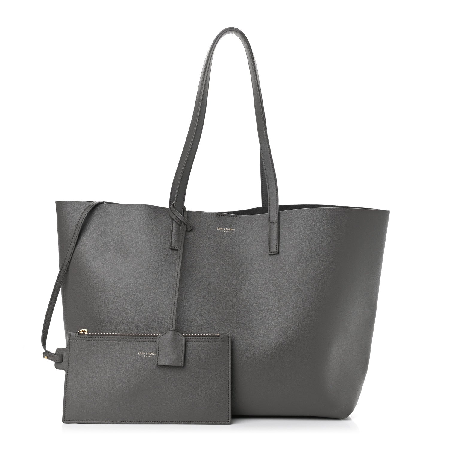 Saint Laurent Calfskin Large Shopping Tote Fog 1 of 9