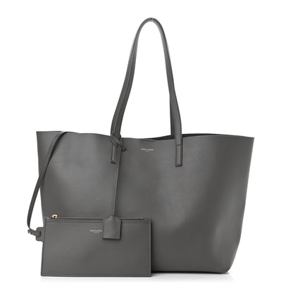 Saint Laurent Calfskin Large Shopping Tote Fog 1 of 9