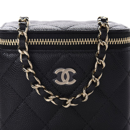 Chanel Caviar Quilted Mini Vanity Case With Chain Black 10 of 11