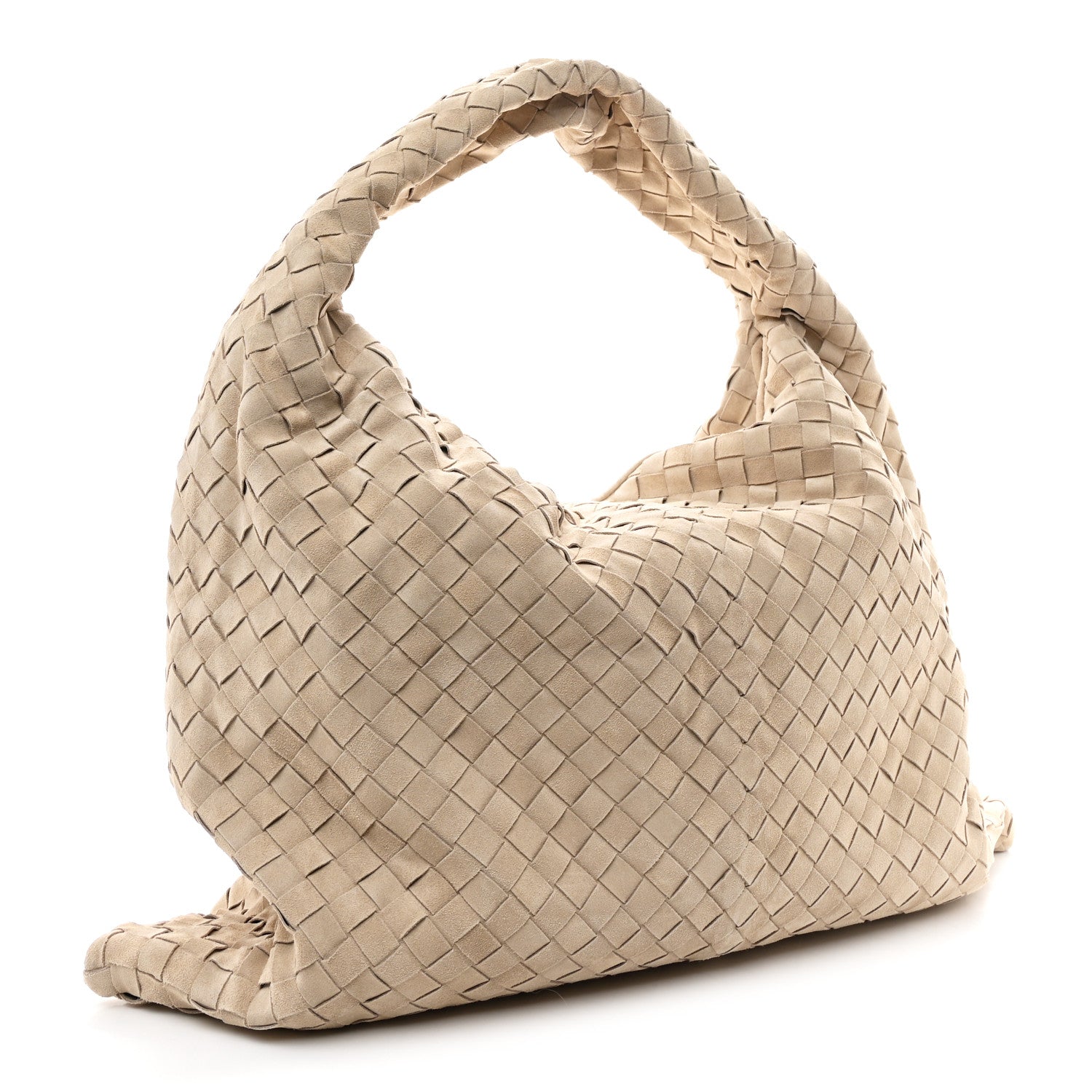 Bottega Veneta Suede Intrecciato Large Hop Ecru 3 of 10
