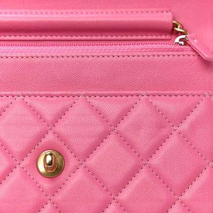 Chanel Lambskin Quilted CC Pearl Crush Wallet on Chain WOC Pink 12 of 18