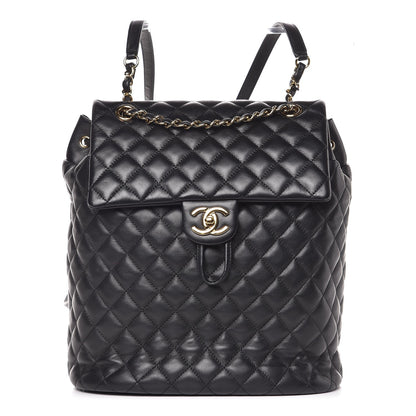 Chanel Calfskin Quilted Large Urban Spirit Backpack Black 1 of 7