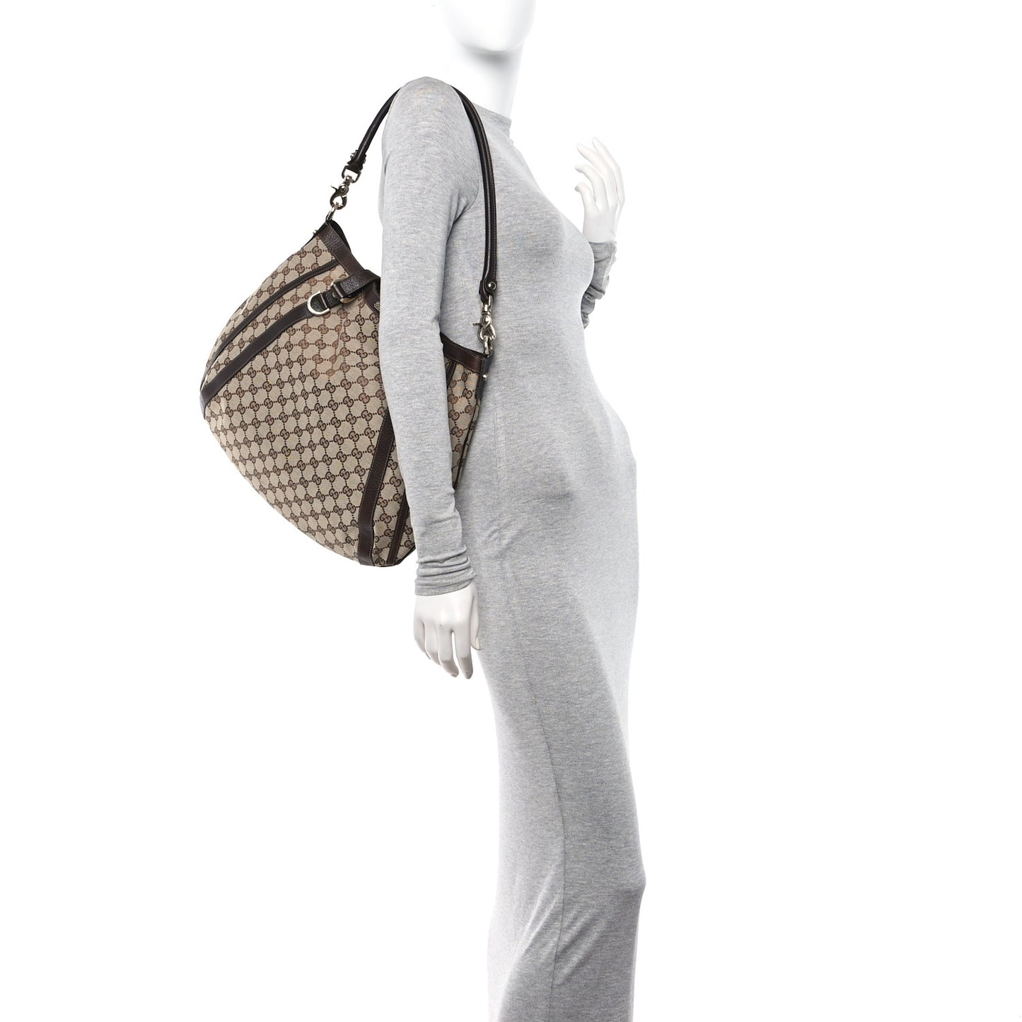 Monogram Medium Abbey Convertible Tote Dark Brown