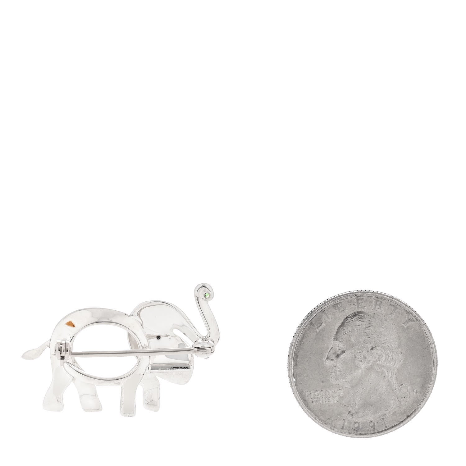Tiffany Sterling Silver Tsavorite Save the Wild Elephant Brooch 2 of 6