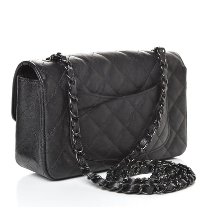 Chanel Crumpled Calfskin Quilted Mini Rectangular Flap So Black 3 of 11