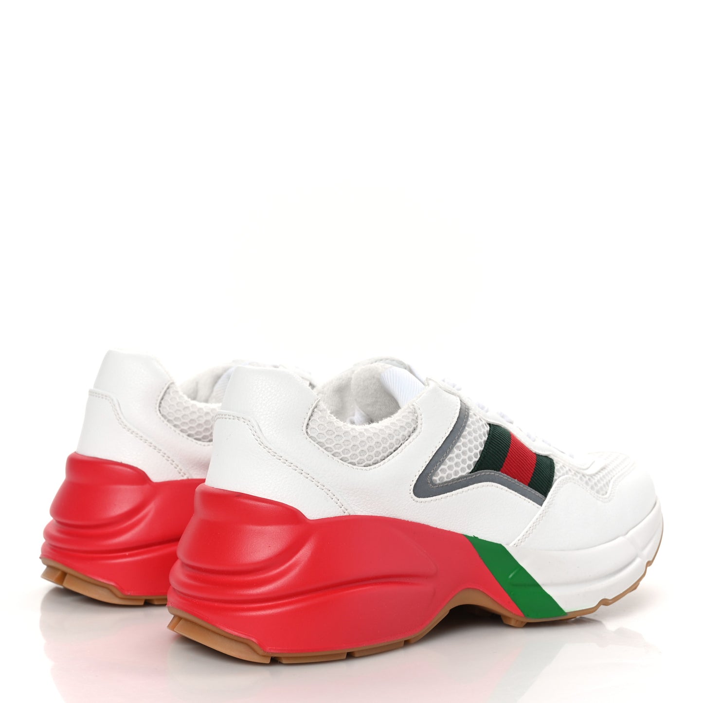 Lavaredo Eco Fabric Mesh Web Womens Rhyton Reflective Sneakers 36 Great White Green Red Silver