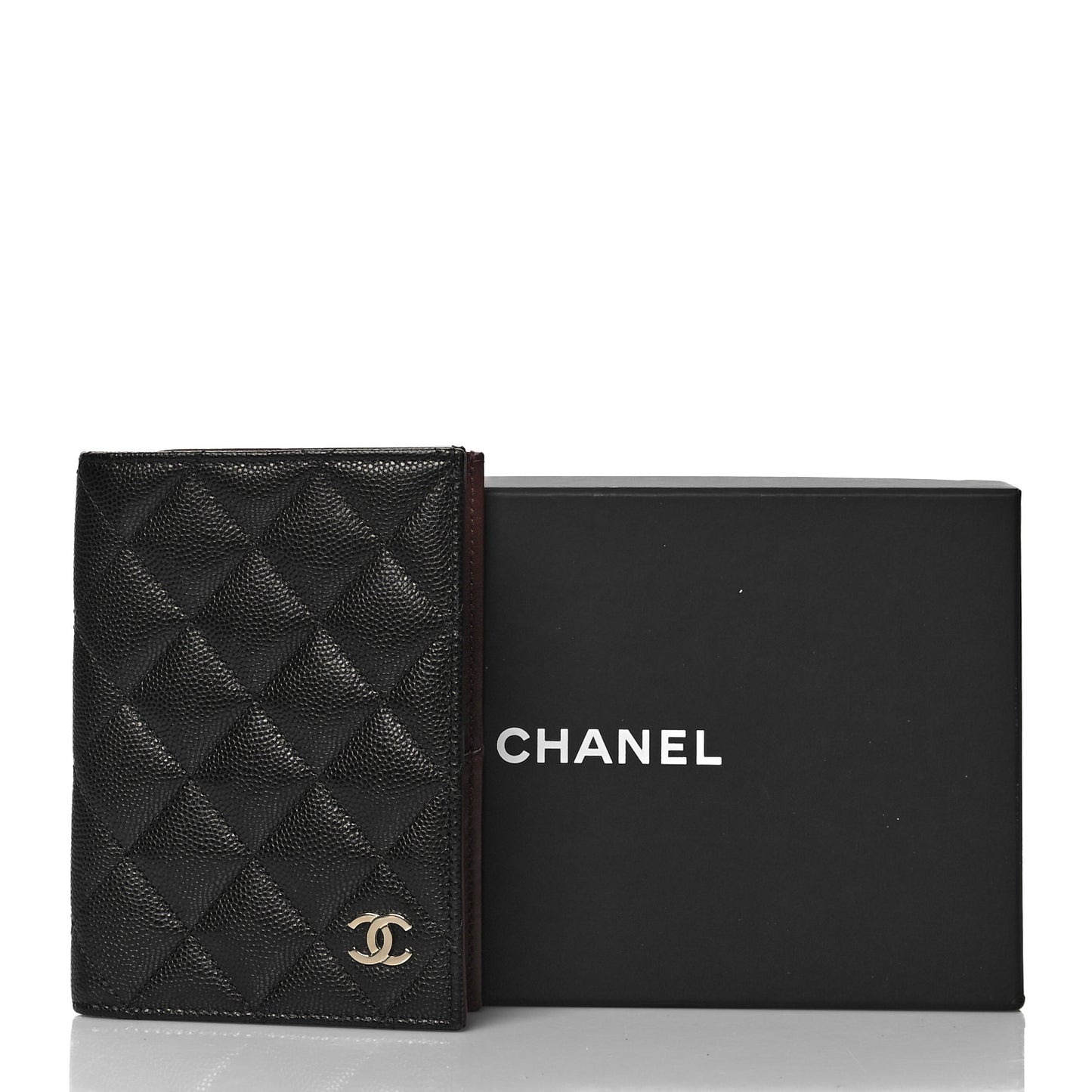 Caviar Quilted Passport Holder Black