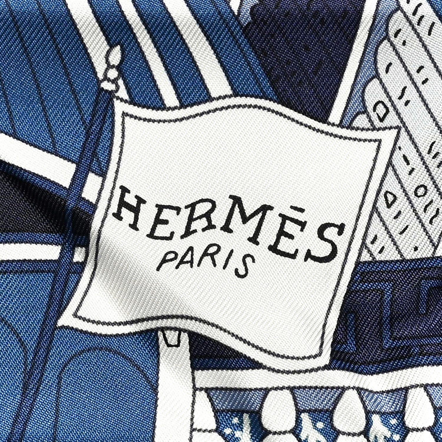 Hermes Silk Objets de Curiosite Scarf 90 Marine Rose Poudre 2 of 5