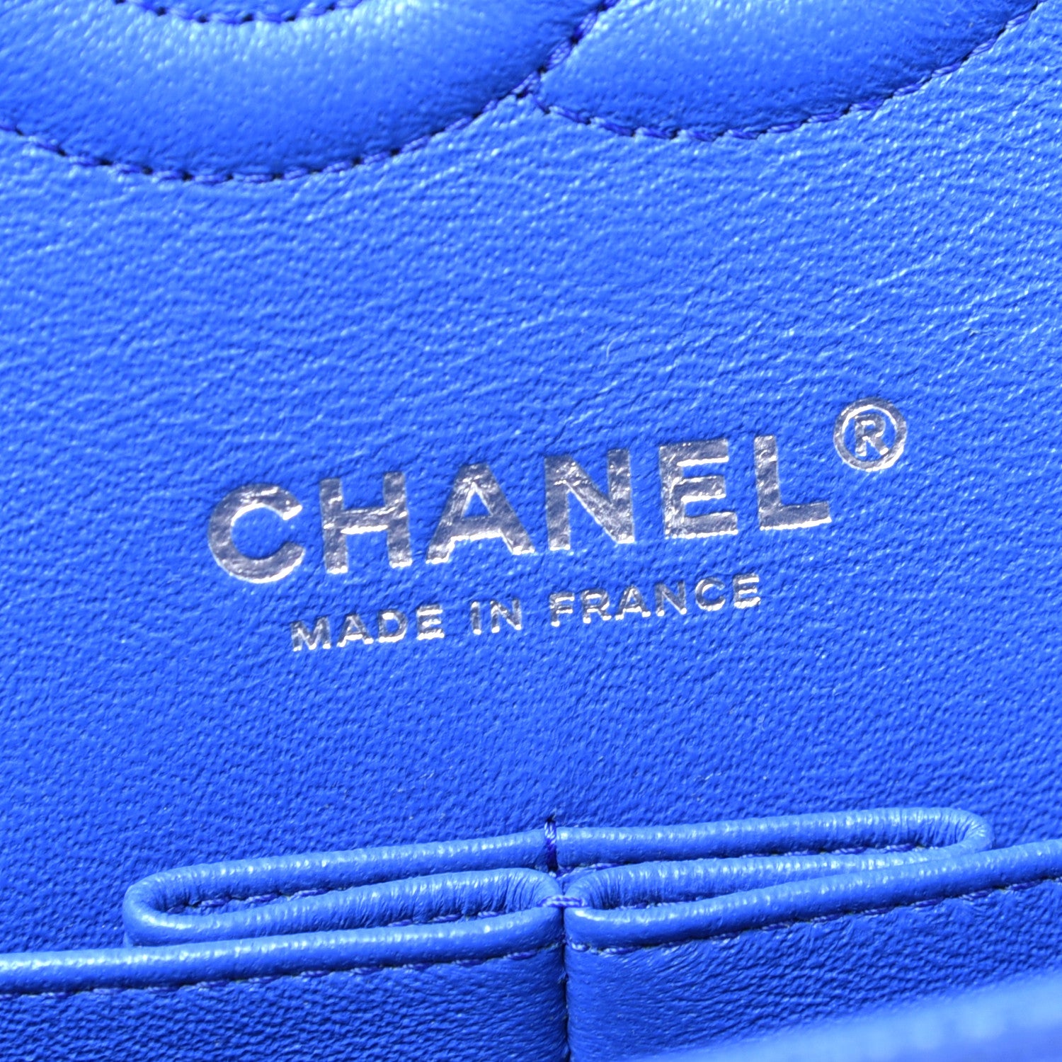 Chanel Caviar Quilted Medium Double Flap Blue 6 of 9