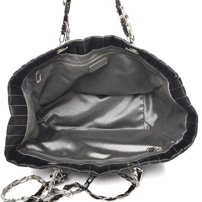 Chanel Lambskin Vertical Quilted Large Mademoiselle Tote Black 5 of 10