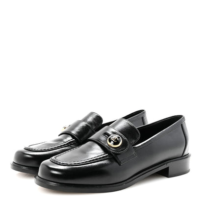 Chanel Shiny Calfskin CC Mocassin Loafers 38.5 Black 4 of 9