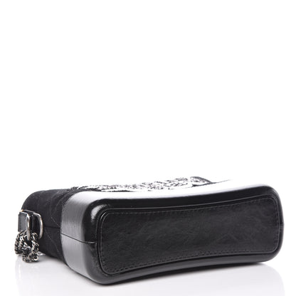 Chanel Felt Calfskin Quilted Medium Gabrielle Hobo Black 4 of 11