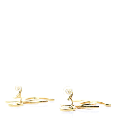 Chanel Metal Large Paris Button Earrings Gold 3 of 5