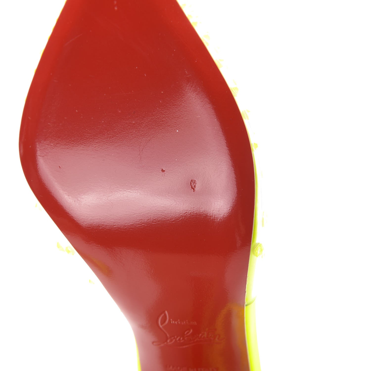 Christian Louboutin PVC Fluo Mat Spikaqueen 100 Pumps 39.5 Version Yellow Fluo 9 of 13