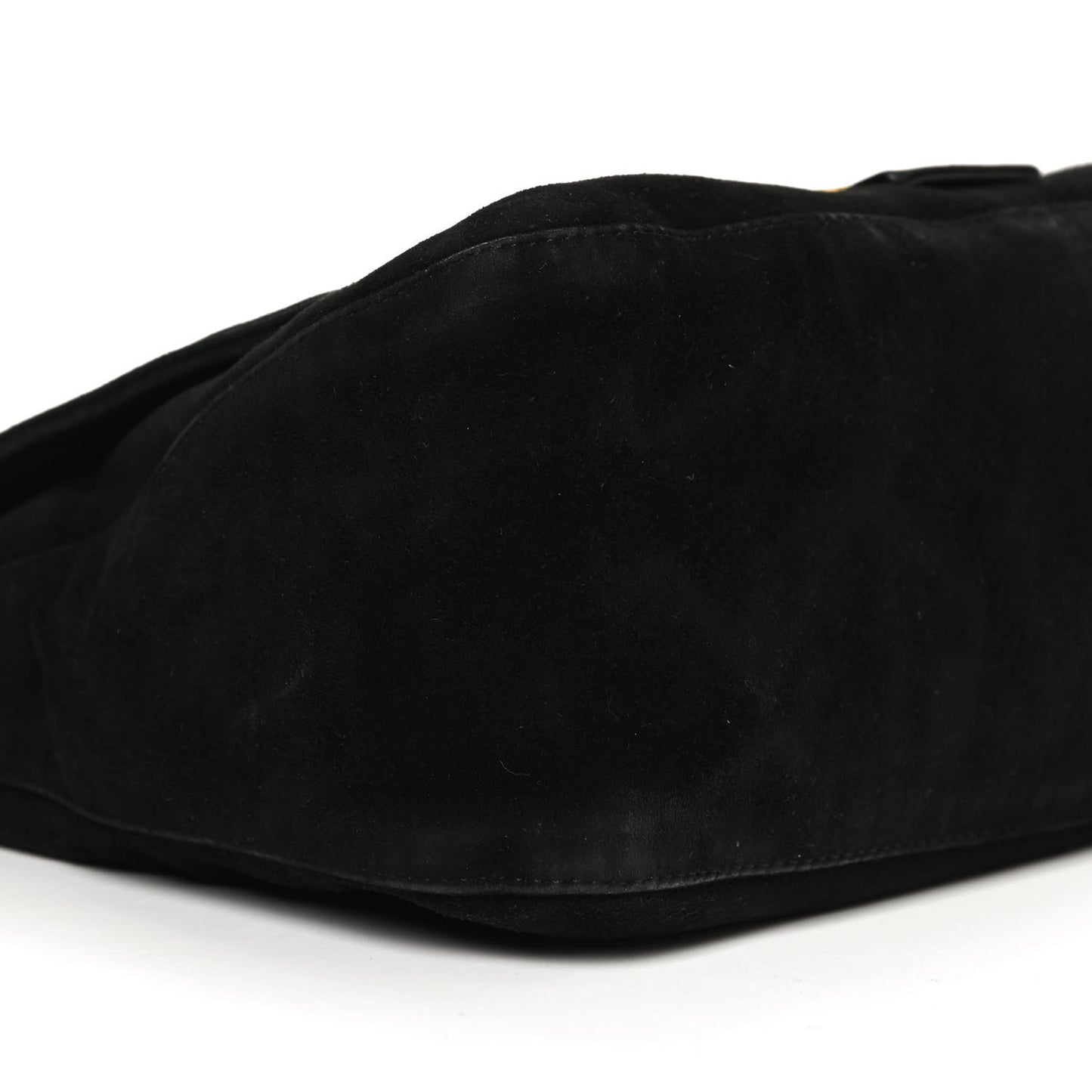 Suede Calfskin Mama Baguette Black