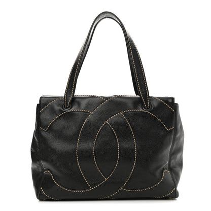 Chanel Caviar CC Stitched Small Tote Black 1 of 12