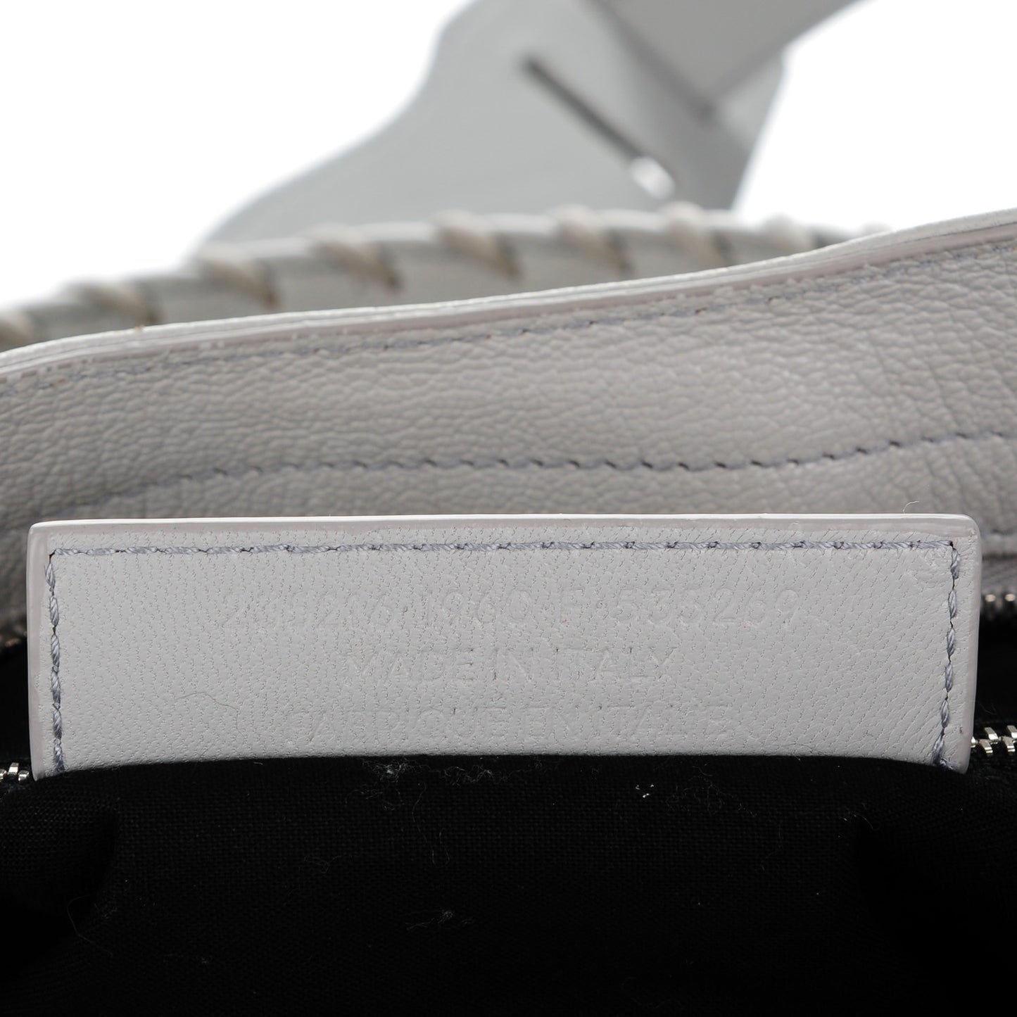 Chevre Silver Metallic Edge Hardware Velo Gris Perle