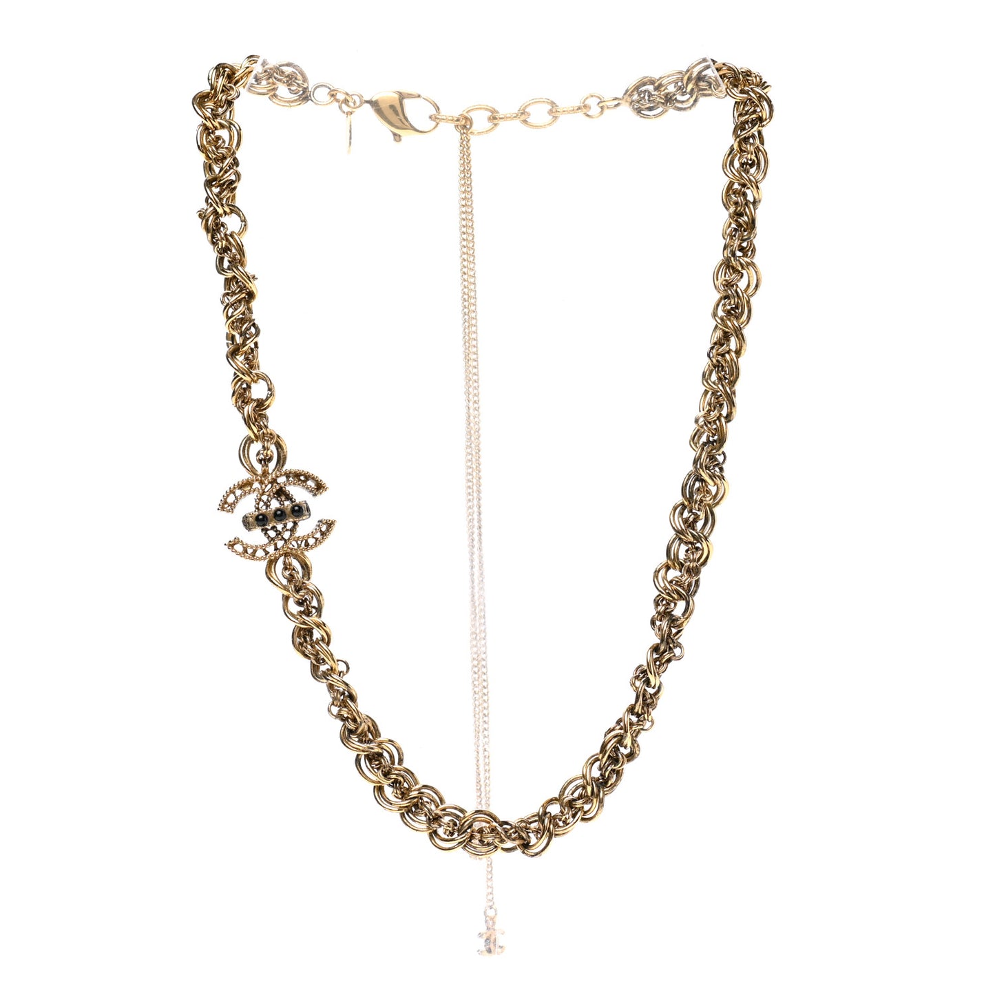 Chain CC Short Necklace Gold