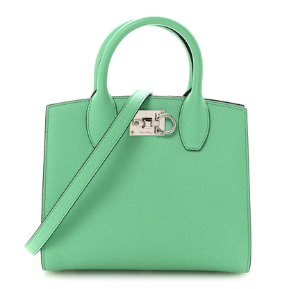 Salvatore Ferragamo Hammered Calfskin Small The Studio Box Bag Fresh Mint 1 of 9