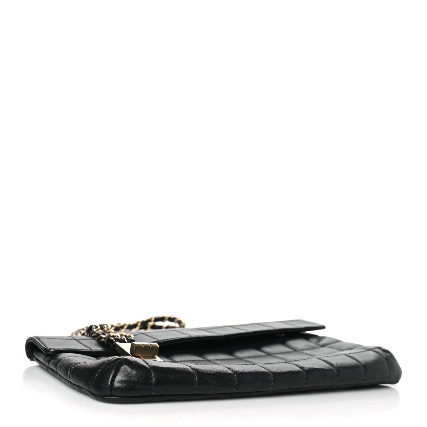 Chanel Lambskin Chocolate Bar Mademoiselle Flap Shoulder Bag Black 4 of 11
