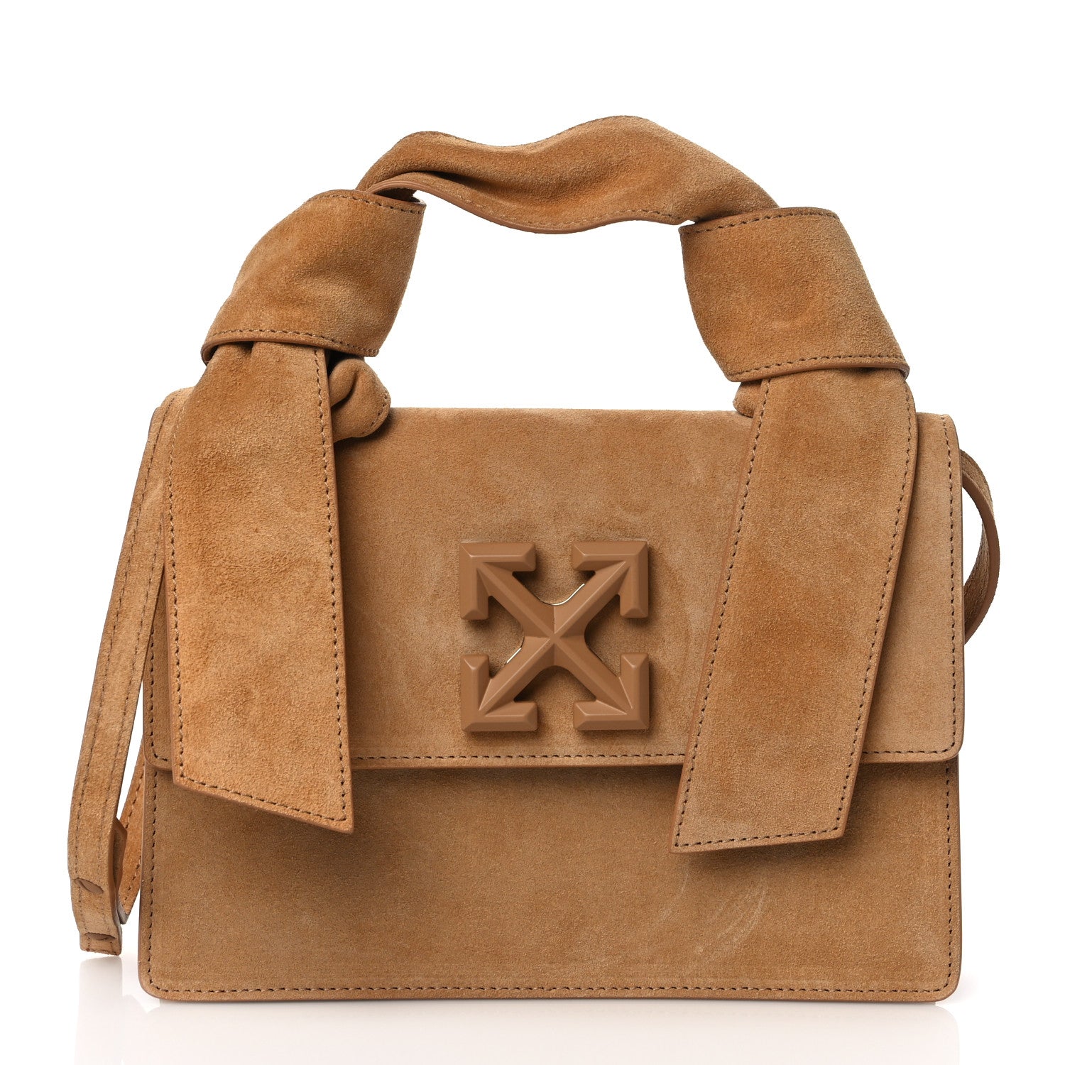 Off-White Suede Jitney 1.4 Bag Beige 1 of 9