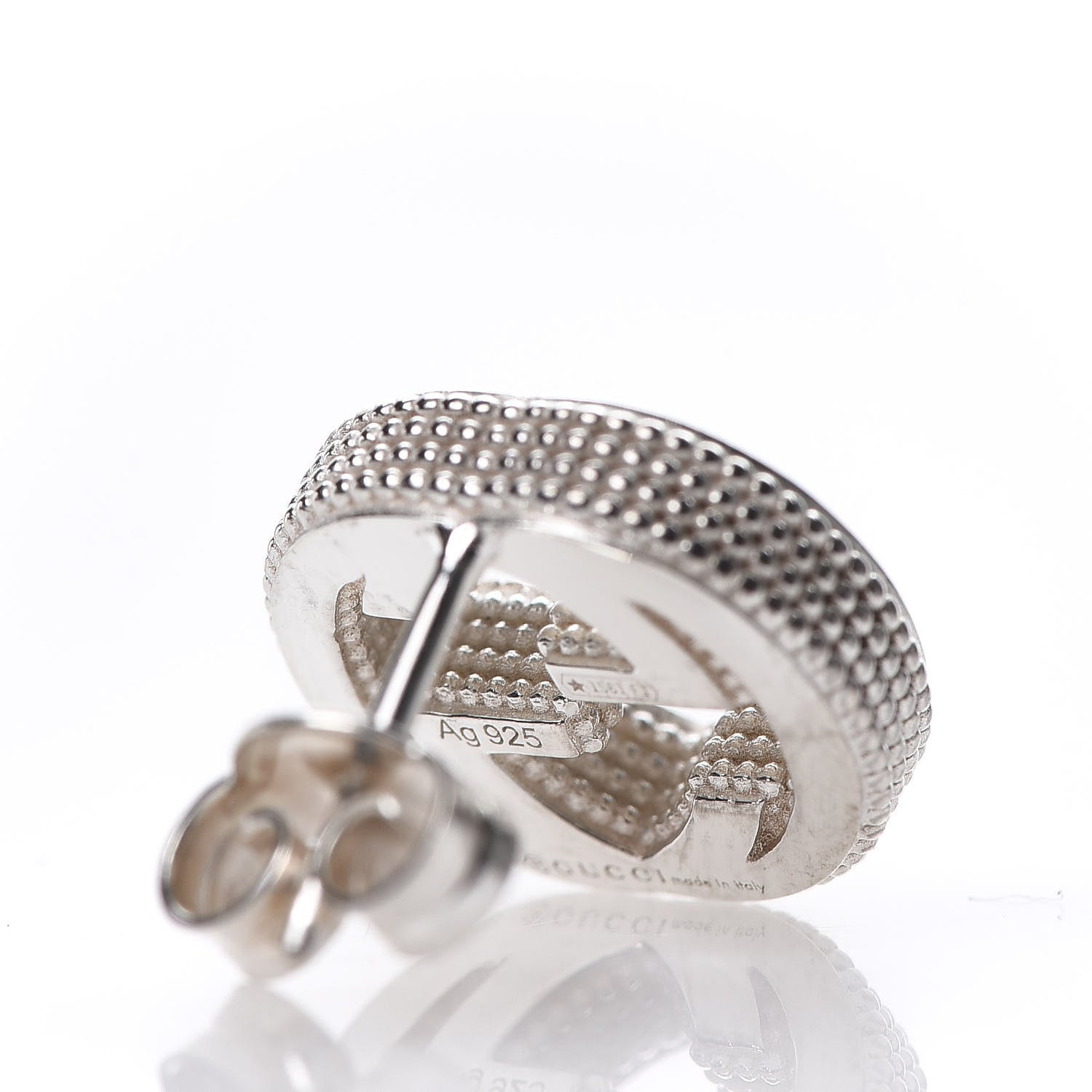 Gucci Sterling Silver Interlocking G Stud Earrings 3 of 4