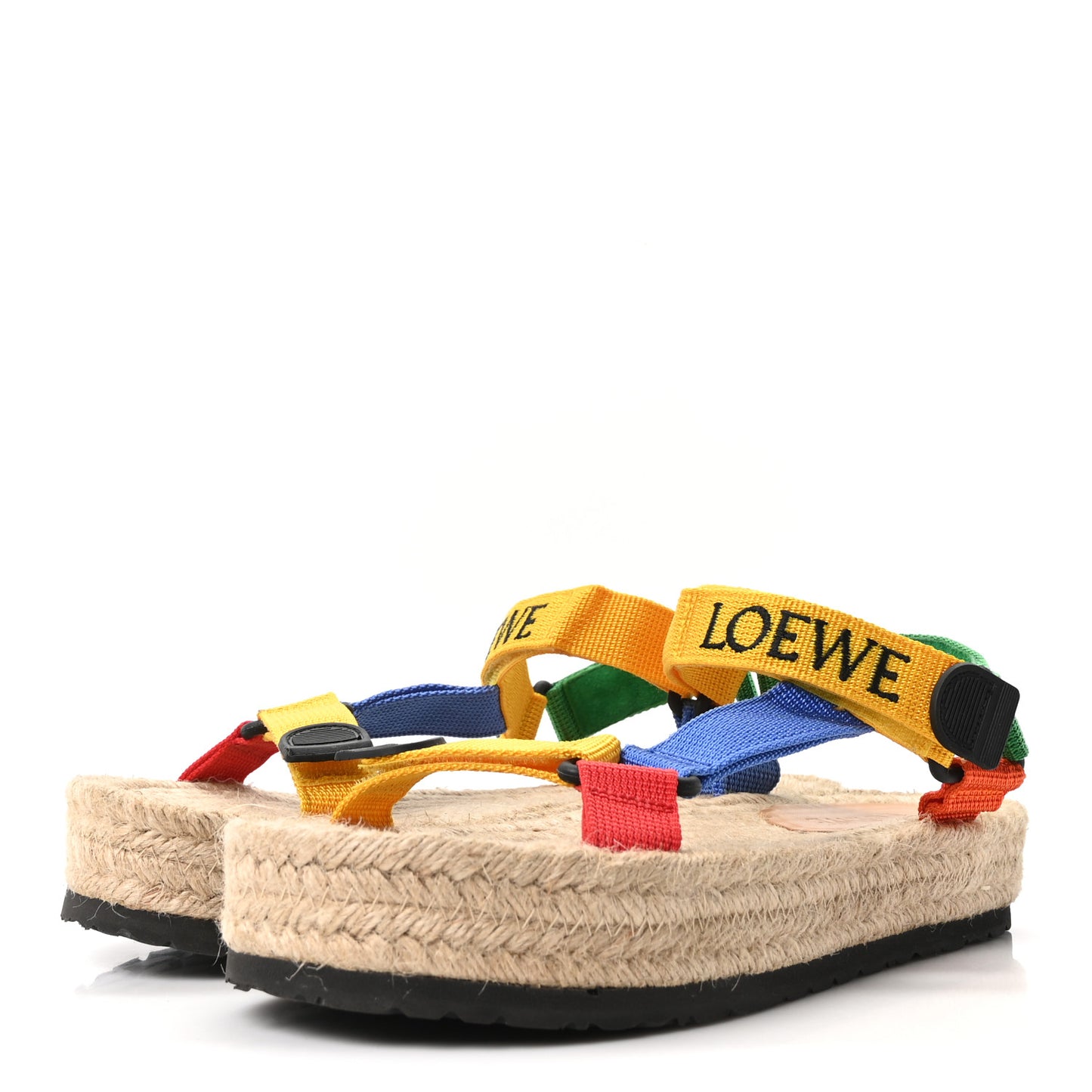 Raffia Paula's Ibiza Strappy Espadrille Sandals 40 Multicolor