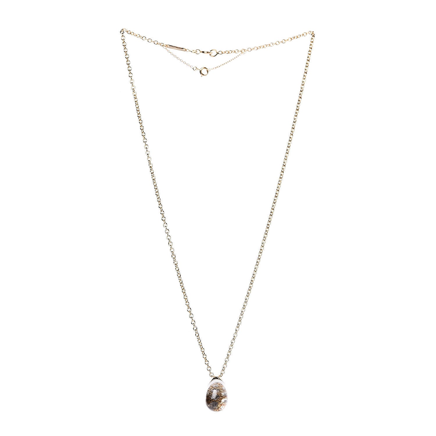 Cartier 18K Yellow Gold Diamond Quartz Myst Pendant Necklace 3 of 5
